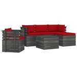vidaXL Salon palette de jardin 6 Pièces avec coussins Bois de pin massif