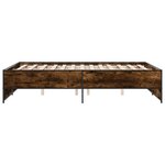 vidaXL Cadre de lit chêne fumé 120x200 cm bois d'ingénierie et métal