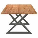 vidaXL Table à manger avec bord vivant 220x100x74 cm bois massif chêne