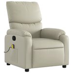 vidaXL Fauteuil inclinable de massage Crème Similicuir