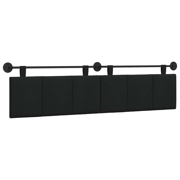 vidaXL Tête de lit suspendue Noir Tissu