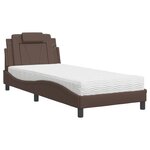 vidaXL Lit avec matelas marron 90x190 cm similicuir