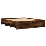 vidaXL Cadre de lit sans matelas chêne fumé 150x200 cm bois ingénierie