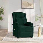 vidaXL Fauteuil électrique de massage Vert foncé velours