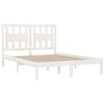 vidaXL Cadre de lit Blanc Bois de pin massif 180x200 cm Super King