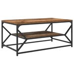 Table basse vidaXL avec étagère en bois vintage 90x50x40 cm en bois d'ingénierie