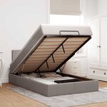vidaXL Cadre de lit ottoman avec matelas taupe 120x200 cm tissu