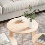 vidaXL Table basse 3 Pièces Naturel Bois massif en pin