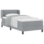 vidaXL Lit à ressorts avec matelas Gris clair 90 x 200 cm tissu