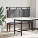 vidaXL Tête de lit suspendue Avec lumière LED Gris foncé Tissu
