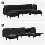 vidaXL Ensemble de meubles pour le salon 6 Pièces Noir Velours