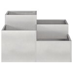vidaXL Cache-pot de jardin Argent 100 x 100 x 48 cm Acier inoxydable