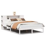 vidaXL Lit bibliothèque sans matelas blanc 135x190 cm bois pin massif