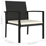 vidaXL Chaises à manger de jardin lot de 2 Résine tressée Noir