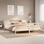 vidaXL Lit bibliothèque sans matelas 200x200 cm bois massif de pin