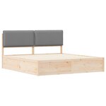 vidaXL Cadre de lit avec tête de lit rembourrée Gris clair