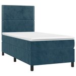 vidaXL Sommier à lattes de lit avec matelas et LED Bleu foncé 90x190cm