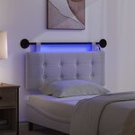 vidaXL Tête de lit suspendue Avec lumière LED Blanc Tissu
