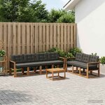 vidaXL Ensemble de canapés d'extérieur 8 Pièces Naturel et noir