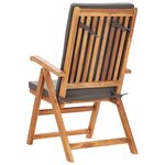 vidaXL Ensemble à manger de jardin 9Pièces coussins Bois teck massif Gris