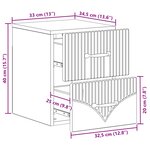 vidaXL Cabinet de chevet mural Gris béton 34 5 x 33 x 40 cm