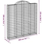 vidaXL Paniers à gabions arqués 5 Pièces 200x30x200/220 cm fer galvanisé