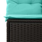 vidaXL Ensemble de canapé de jardin avec coussin 7 Pièces Noir et bleu