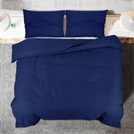 vidaXL Ensemble de housse de couette Bleu marine 135x200 cm Coton