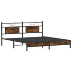 vidaXL Cadre de lit sans matelas chêne fumé 183x203 cm bois ingénierie