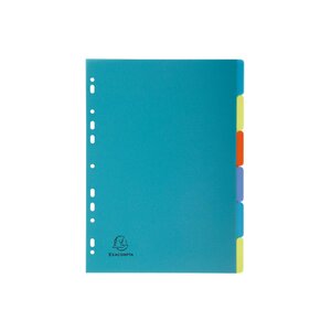 Intercalaires Poplypropylène Recyclé Forever® 6 Positions - A4 - Couleurs Assorties - X 25 - Exacompta