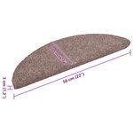 vidaXL Tapis d'escalier auto-adhésifs 15 pièces 56 x 17 x 3 cm Crème Demi-rond