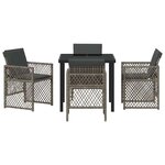 vidaXL Ensemble de salle à manger pour jardin 5 Pièces Gris polyrotin