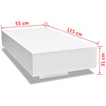vidaXL Table basse blanc brillant
