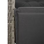 vidaXL Ensemble de bistro de jardin 11 Pièces coussins gris poly rotin