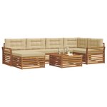 vidaXL Ensemble de canapés d'extérieur 7 Pièces Naturel et Beige