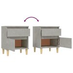 vidaXL Table de chevet Gris béton 40x35x50 cm