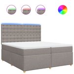 vidaXL Sommier à lattes de lit avec matelas Taupe 200x200 cm Tissu