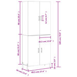 vidaXL Buffet haut Chêne fumé 69 5x34x180 cm Bois d'ingénierie