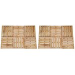 vidaXL Dalles de terrasse 12 Pièces 50x50 cm Bois Marron