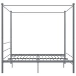 vidaXL Cadre de lit à baldaquin sans matelas gris métal 180x200 cm