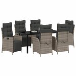 vidaXL Ensemble de salle à manger pour jardin 7 Pièces Gris polyrotin