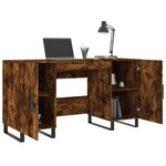 vidaXL Bureau chêne fumé 140x50x75 cm bois d'ingénierie