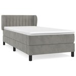 vidaXL Sommier à lattes de lit et matelas Gris clair 90x200 cm Velours