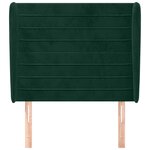 vidaXL Tête de lit avec oreilles Vert foncé 93x23x118/128 cm Velours