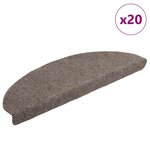 vidaXL Tapis d'escalier autocollants 20 pièces 65 x 21 x 4 cm Beige Demi-rond Grand