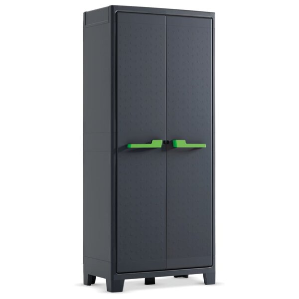 Keter Armoire de rangement avec étagères Moby Gris graphite 182 cm