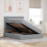 vidaXL Lit avec des lumières à LED Gris clair 140 x 190 cm tissu