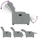 vidaXL Fauteuil inclinable électrique gris clair tissu