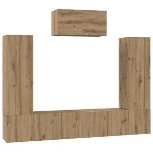 vidaXL Ensemble meuble TV 7 Pièces Chêne artisanal Bois d'ingénierie
