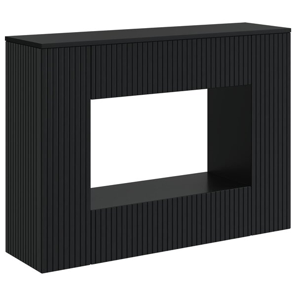 vidaXL Table console Rayé Noir 101 x 29 x 74 cm Bois d’ingénierie